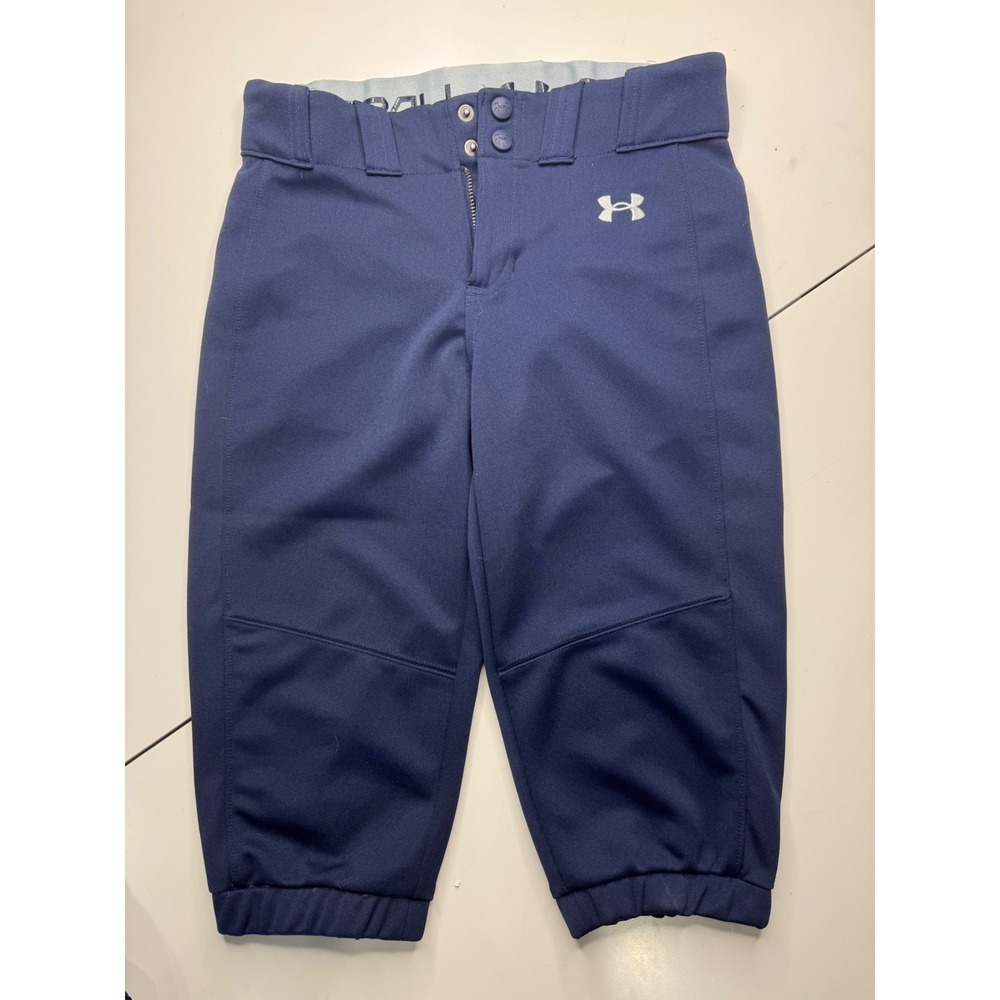 Under Armour Youth Medium Navy Blue softball Pants Style HeatGear YMD